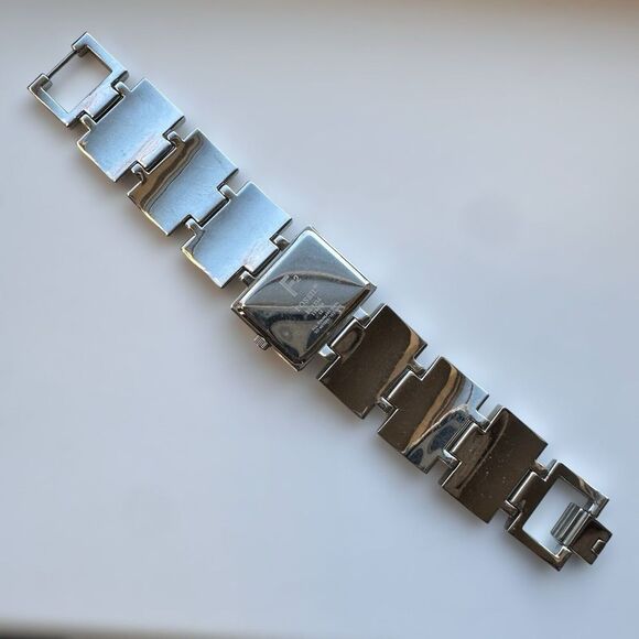 Fossil F2 Watch Size 5.5 Yellow Silver Tone Analog Stainless Steel Works New Bat - Picture 4 of 8